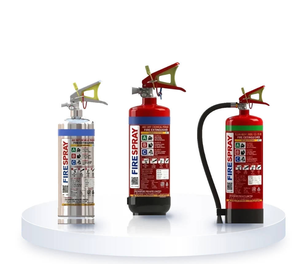FireSpray stainless steel ABC, ABC MAP 50 and clean agent fire extinguishers