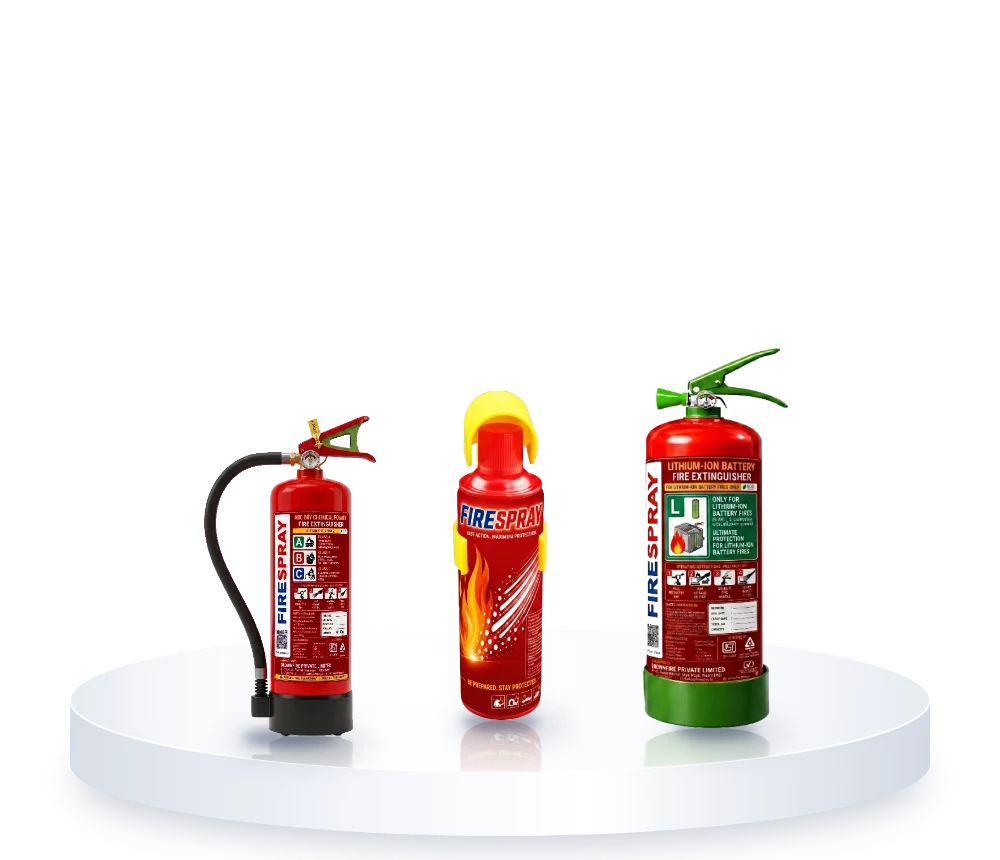 Fire extinguisher for car: FireSpray car extinguisher, ABC 1 kg and lithium EV extinguisher