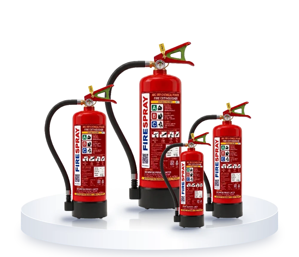Sealed FireSpray ABC fire extinguishers 9 kg, 6 kg, 4 kg and 2 kg: replace instead of refill