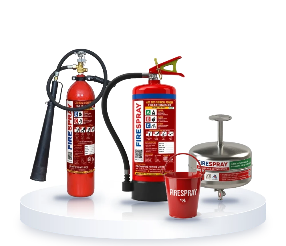 Fire safety company FireSpray: CO2, ABC, automatic modular extinguisher and fire bucket